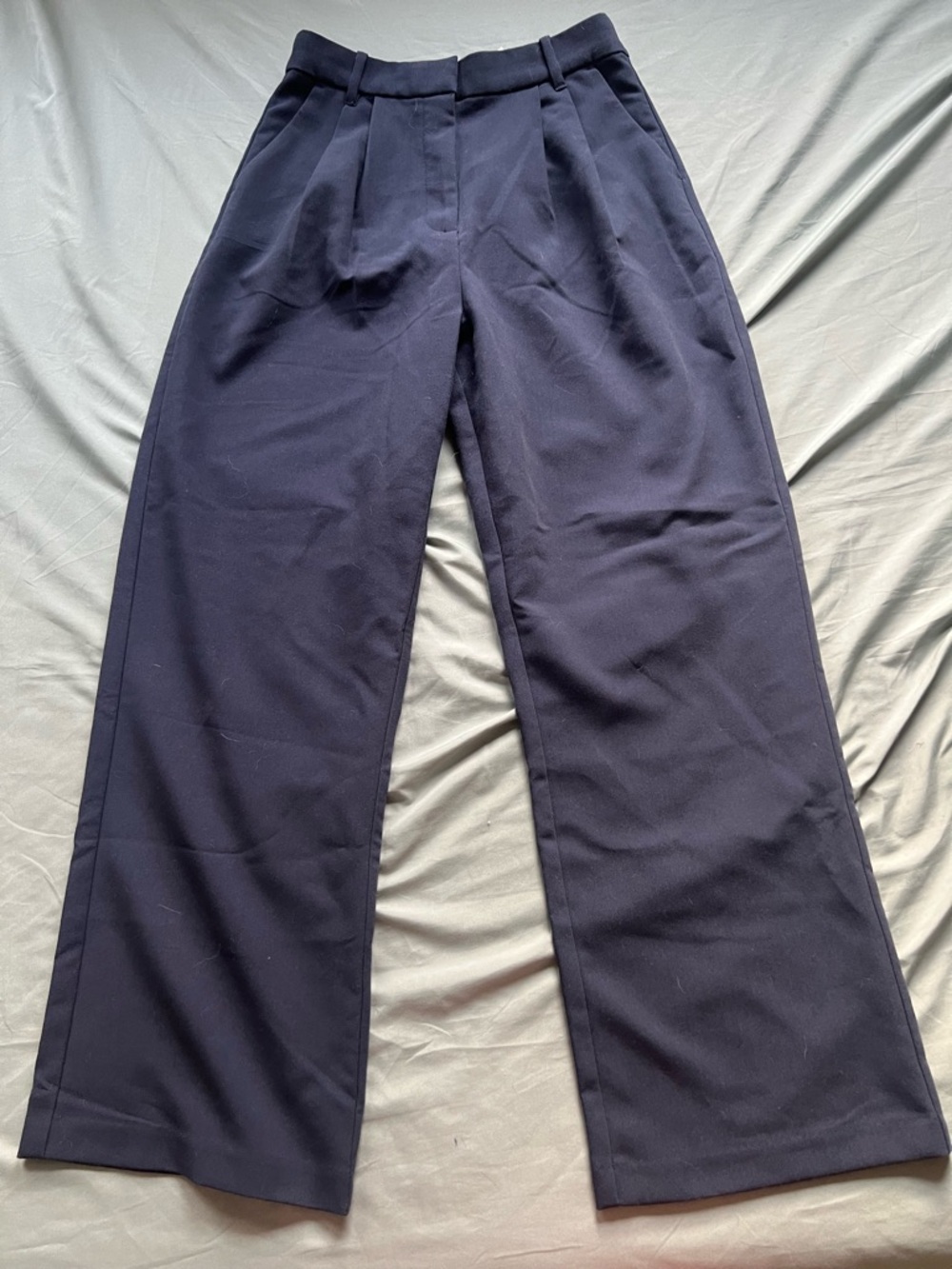 Abercrombie & Fitch Navy Curve Love Pleated Trousers